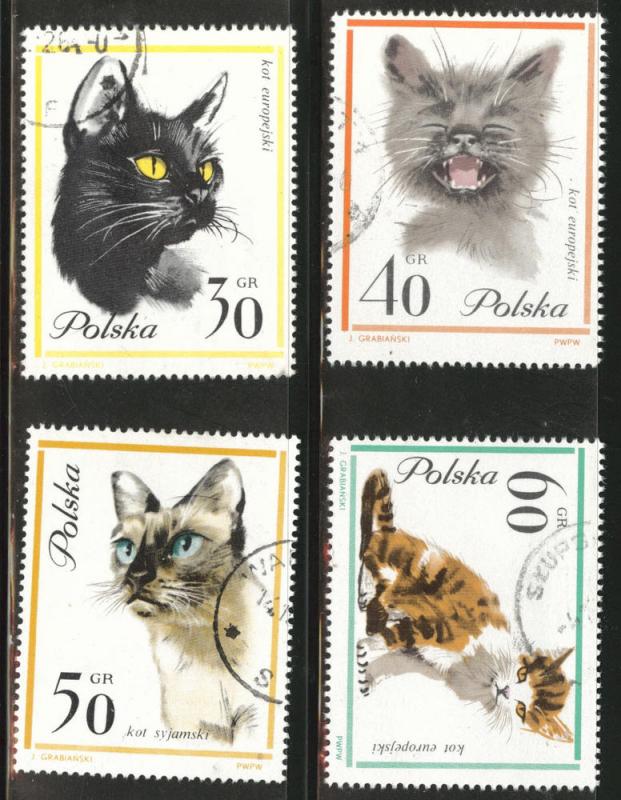 Poland Scott 1216-19 Used CTO cat stamps 