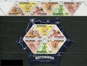 2020 Botswana insects spiders set+s/s MNH 035