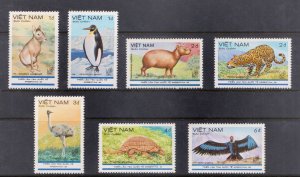 VIETNAM - 1985 WILD ANIMALS / ARGENTINA '85 EXHIBITION - 7V MINT NH