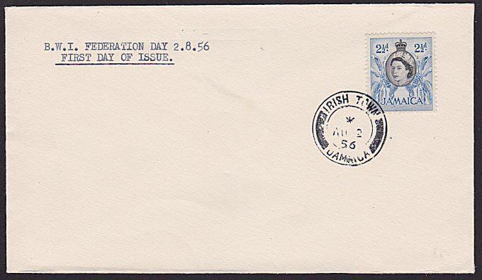 JAMAICA 1956 cover posted on Federation Day - IRISH TOWN cds................7464