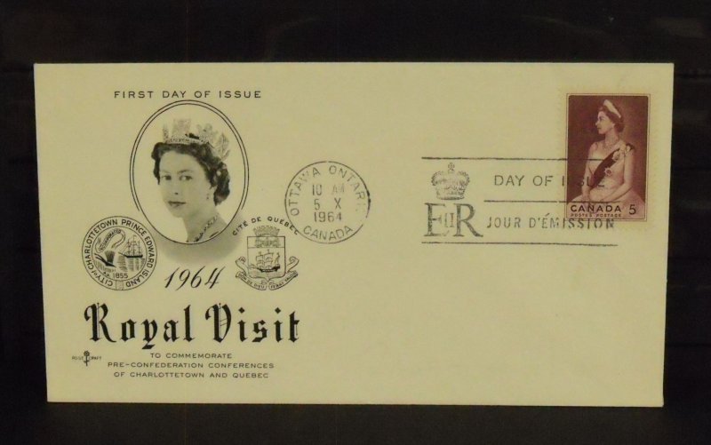 15247   CANADA   FDC # 433   Royal Visit - Rose Craft Cachet       CV$ 5.00