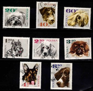 Poland Scott 1636-1643 Used Dog, Canine stamp set