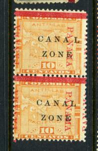 Canal Zone  13 Unused Stamp with Wide Spaced A L of CANAL Variety (CZ13-35)