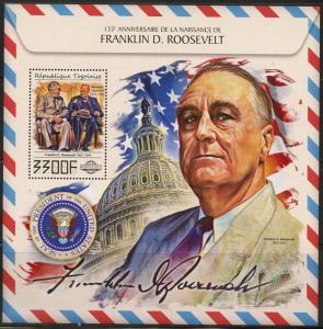 TOGO 2017 135th BIRTH OF FRANKLIN D ROOSEVELT WITH WINSTON CHURCHILL S/S MINT NH