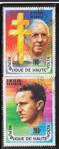 Burkina Faso #434-435 DeGaulle & King Baudouin (U) CV $1.25