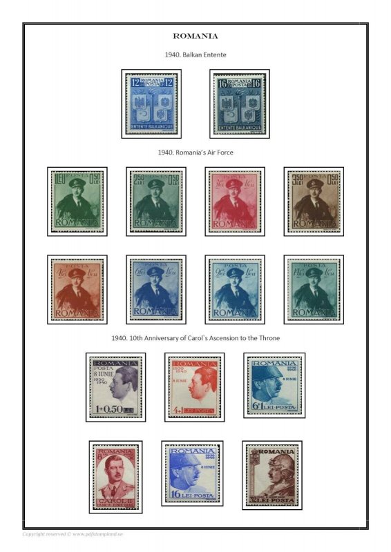 Romania 1858-2020  PDF(DIGITAL) STAMP ALBUM PAGES