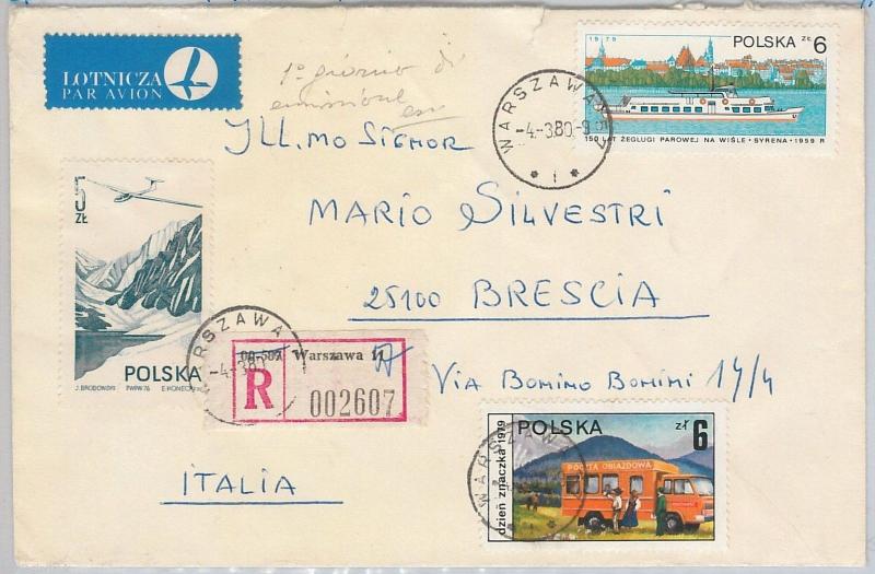 50843    POLAND Polska -  POSTAL HISTORY Brief -  FDC COVER to ITALY 1980