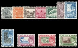 Malaya - Johore 1960 set complete superb MNH. SG 155-165. Sc 158-168.