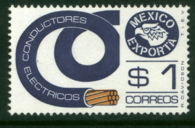 MEXICO Exporta 1114 $1P Electr mats. Unwmk Fosfo Paper 4 MNH