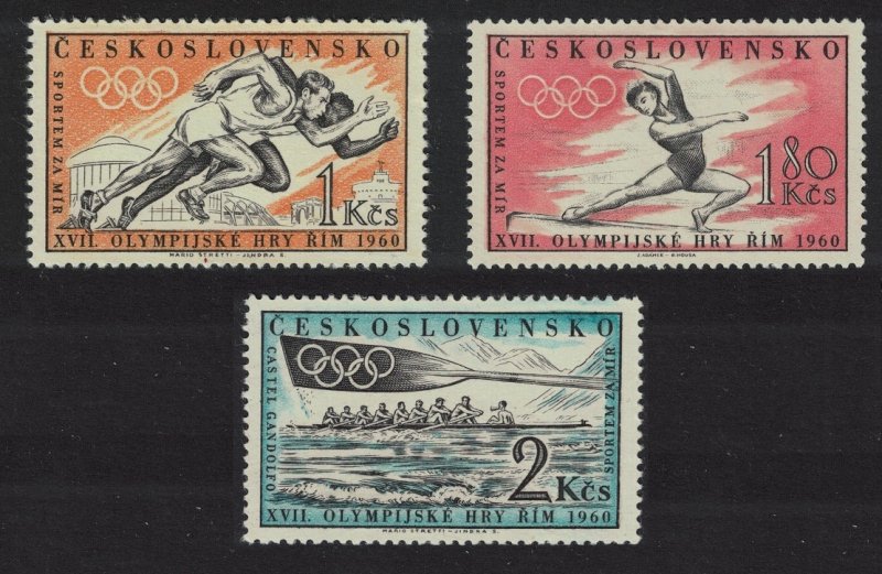 Czechoslovakia Olympic Games Rome 3v 1960 MNH SG#1163-1165