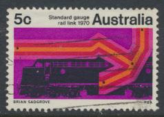 Australia  Sc# 471  Trains Sydney Perth railway 1970  Used