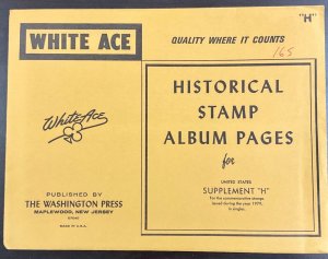 White Ace Historical Stamp Album Pages US Supplement H 1979 6 pages NEW