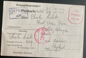 1944 Germany PC Cover to England POW Luft Stalag 3 Charles Lockett