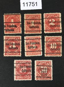 MOMEN: US STAMPS # J61-J68 USED LOT #11751