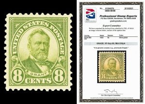 Scott 560 1923 8c Grant Perf 11 Issue Mint Graded XF-Sup 95 LH with PSE CERT!