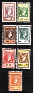 Greece-Sc#721-7-unused NH set-Stamp on Stamp-