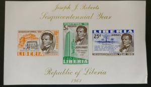 Liberia C134a,MNH -.LOT OF 50 - Michel 570-572 Bl.21. Joseph J.Roberts, 1961.