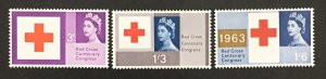 Great Britain 1963 #398-400, Red Cross, MNH.