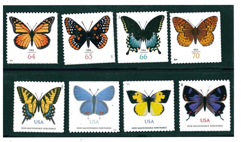 US SCOTT # 4462, 4603, 4736, 4859, 4999, 5136, 5346, & 5568  Butterfly Set of 8