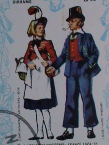 ​AJMAN STAMP-1970- NAPOLEON FRENCH SOLDIERS UNIFORMS-CTO SHEET-VF BEST QUALITY