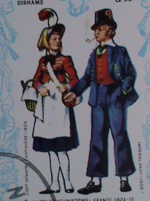 ​AJMAN STAMP-1970- NAPOLEON FRENCH SOLDIERS UNIFORMS-CTO SHEET-VF BEST QUALITY