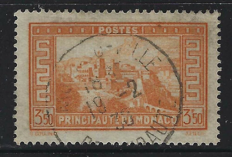 Monaco 1935 3.50F Orange Royal Palace Sc# 127 used