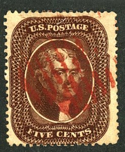 U.S. #30A USED RED CANCEL LARGE MARGINS!!