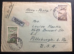 1946 Rijeka Fiume Yugoslavia Airmail Cover To Pittsburgh PA USA