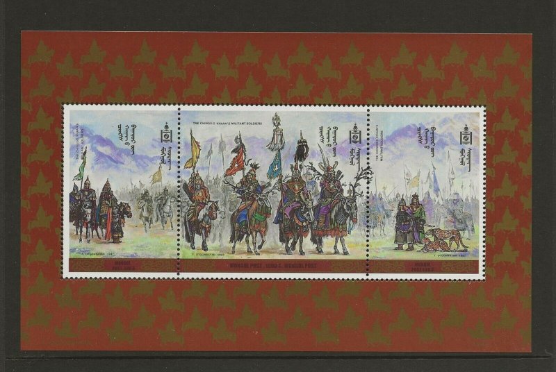 Thematic stamps MONGOLIA 1997 GENGHIZ kHAN MINI SHEET SG.ms2618 MNH  LARGE