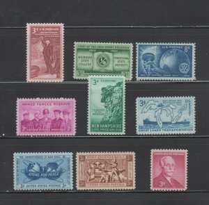 US, 1064-1072, 1955 COMPLETE YEAR, MNH, VF, COLLECTION MINT NH, OG