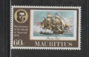 MAURITIUS #406 1974 ROBERT SURCOUF BECENTENNIAL MINT VF NH O.G