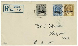 Barbuda 1931 registered cover to the U.S.