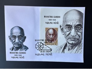 0 ₹ 2024 - FDC Souvenir sheet  Mohandas Mahatma Gandhi  Matej Gabris type I-