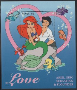 Nevis 1996 MNH Sc 978 $6 Ariel, Eric Disney Sweethearts