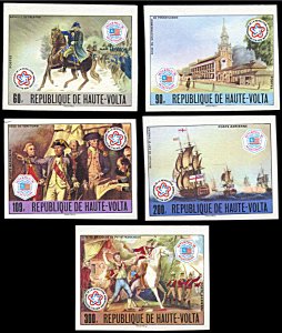 Upper Volta 403-404,C241-C243, MNH imperf., Interphil '76 Stamp Exhibition