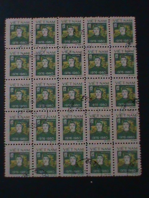 ​VIETMAN-1981-SC#M31 - MILITAWOMAN-LARGE BLOCK OF 25-VF FANCY CANCEL-LAST ONE