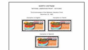 COLOR PRINTED NORTH VIETNAM [N.L.F.] 1963-1976 STAMP ALBUM PAGES (10 ill. pages)