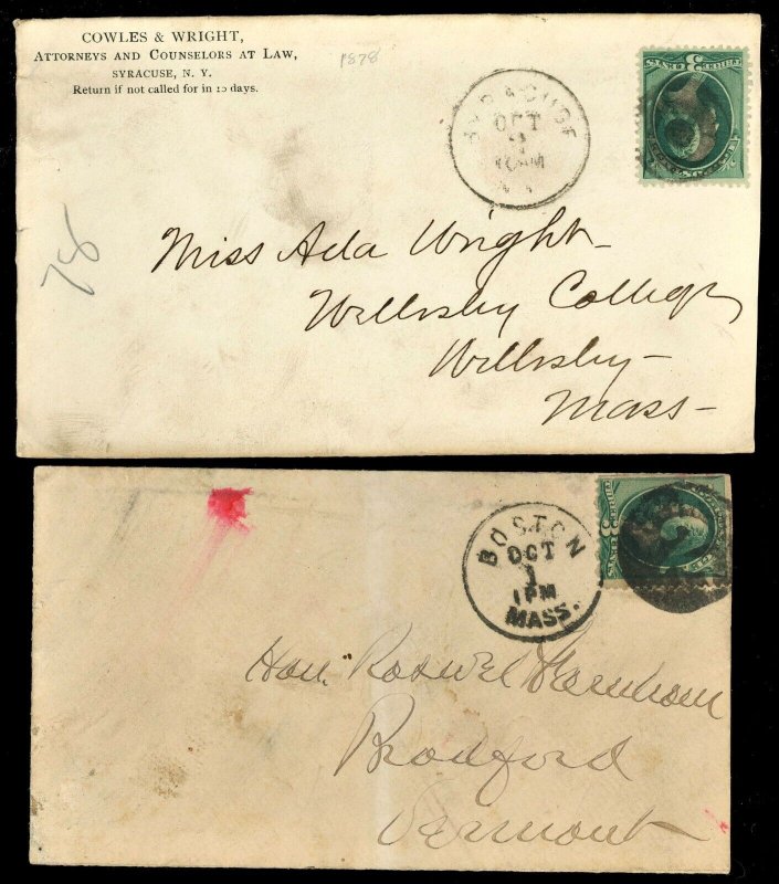 1870s - 1880s Negative Numeral Fancy Cancel Covers ( 8 COVERS )