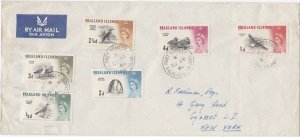 Falkland Islands # 128-133, Q E Definitives,  Birds, First Day Cover