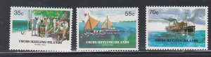 Cocos Islands # 111-113, Barrel Mail 75th Anniversary, Mint NH, 1/2 Cat