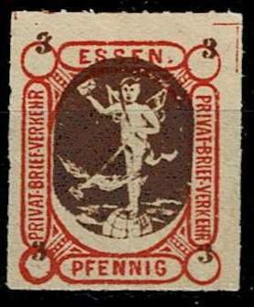 Germany Private Mail Essen 1888, DPP-Ess-A26A unused,Perf. rouletted.