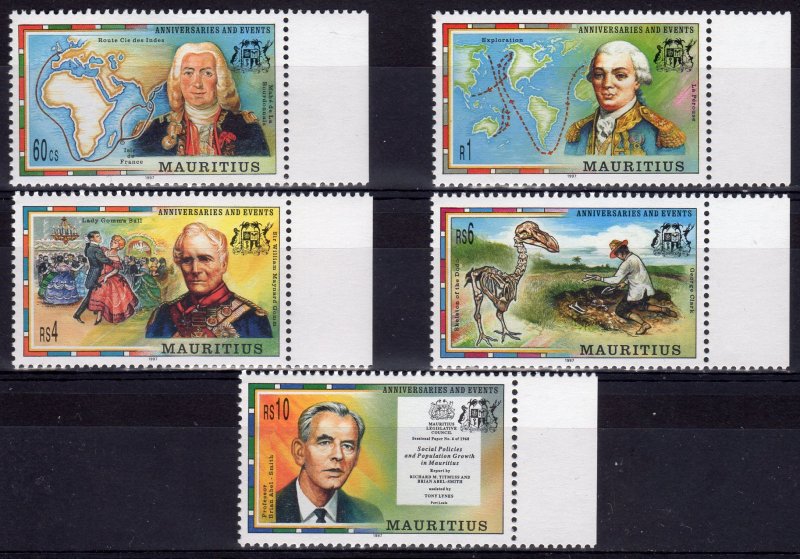 Mauritius 1997 Sc#841/845 Explorers-Skeleton of the Dodo-Events Set (5) MNH