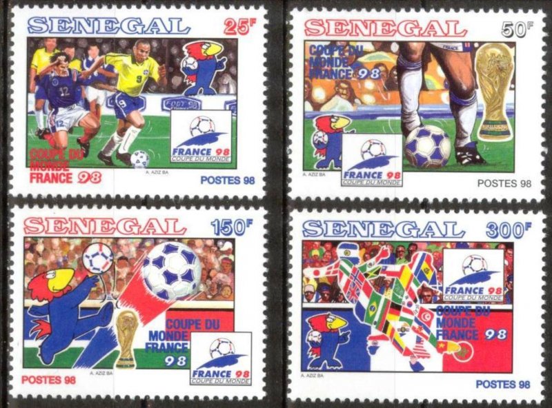 Senegal 1998 Football Soccer World Cup France 1998 Set of 4 MNH