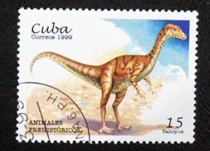 CUBA Sc# 3989  DINOSAURS prehistoric  SALTOPUS  15c  1999 used cto