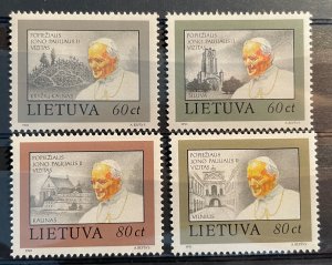 (3400) LITHUANIA 1993 : Sc# 461-464 VISIT POPE JOHN PAUL II - MNH VF