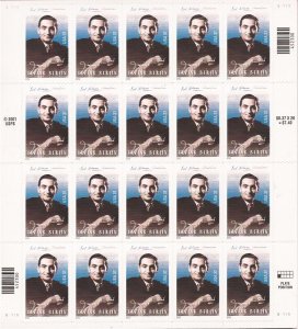 US Stamp - 2002 Composer Irving Berlin - 20 Stamp Sheet - Scott #3669