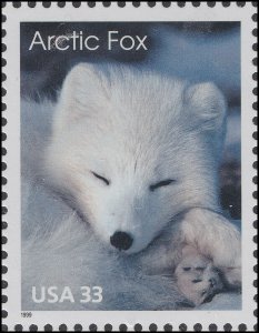 US 3289 Arctic Animals Arctic Fox 33c single (1 stamp) MNH 2000