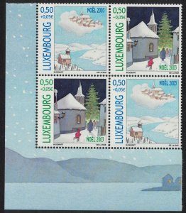 Luxembourg Christmas Corner Block 2003 MNH SG#1658-1659 MI#1620-1621