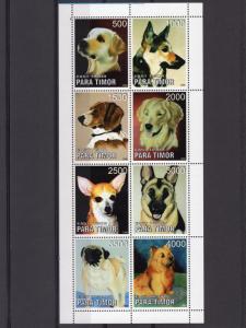 Timor (East) 1999  DOGS  Sheetlet (8) Perforated MNH