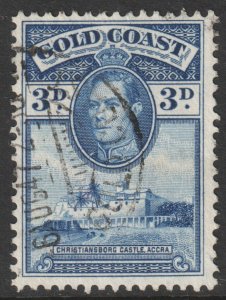 Gold Coast Scott 119 - SG124a, 1938 George VI 3d Perf 12 x 11.1/2 used